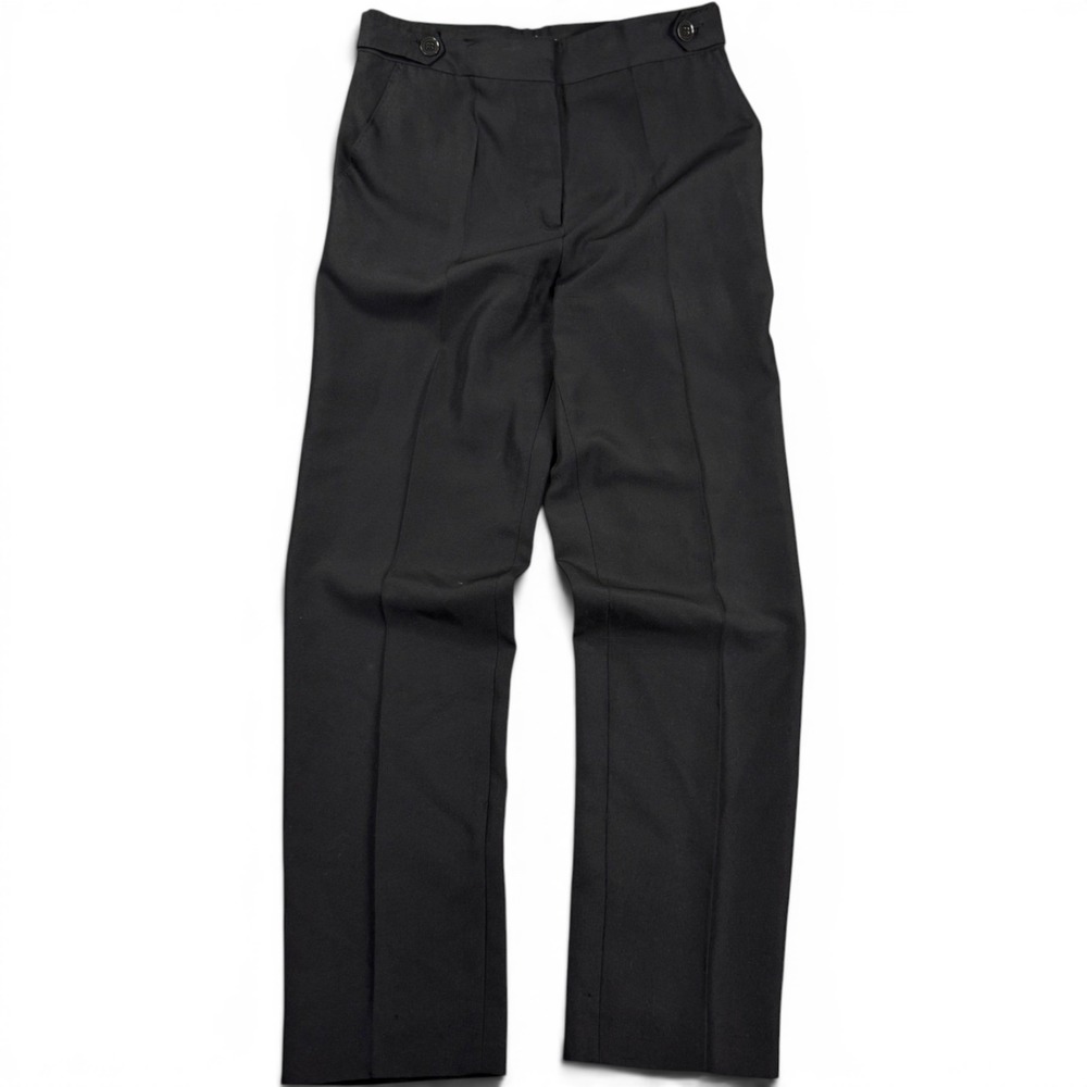 Stella McCartney Silk Straight Leg Trousers IT 40 US 4-6 (S-M) Black Tailored